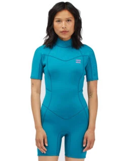 BILLABONG SYNERGY 2/2 SHORT SLEEVE BACK ZIP BLUE LAGOON