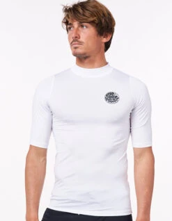 RIP CURL ICON PERF SHORT SLEEVE UV TEE WHITE