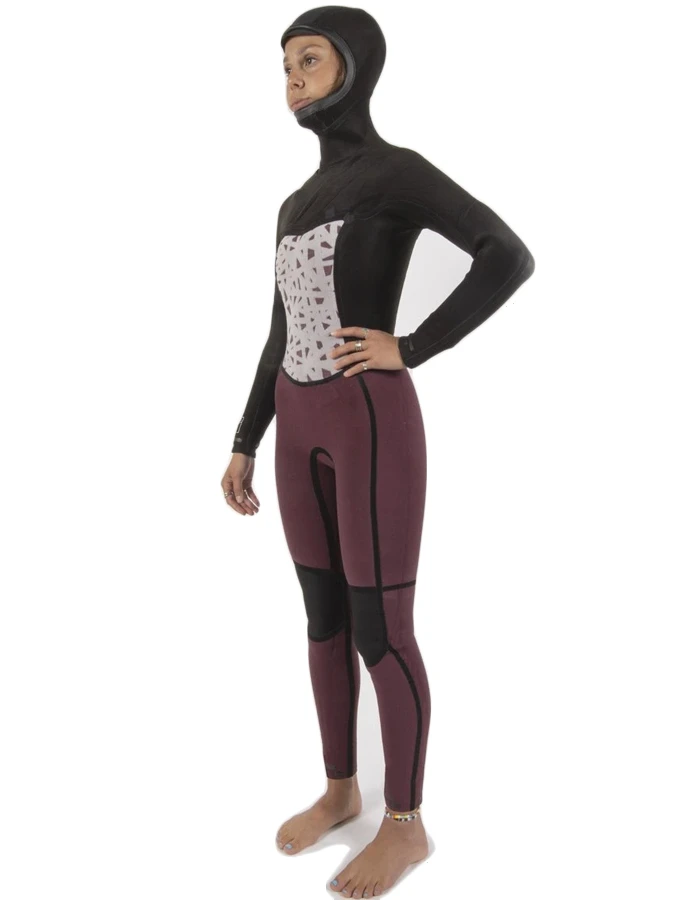 SISSTREVOLUTION SEVEN SEAS 5/4 HOODED CHEST FULL WETSUIT BLACK - Image 4