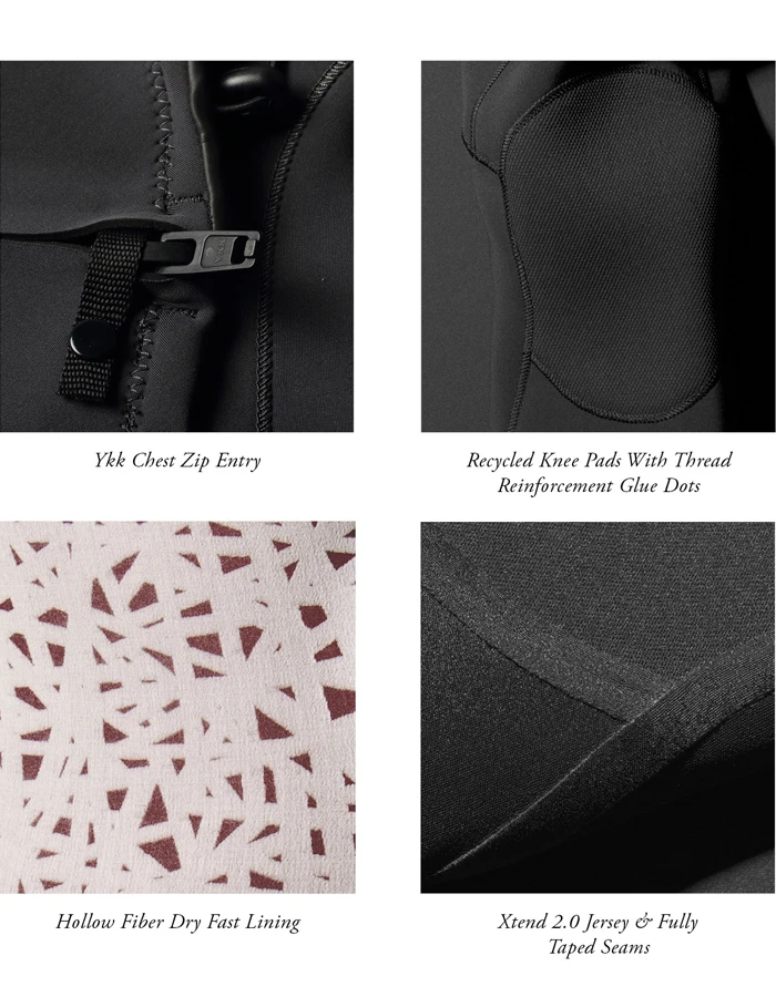 VISSLA 7 SEAS 4/3 FULL SUIT CHEST ZIP MIDNIGHT - Image 4